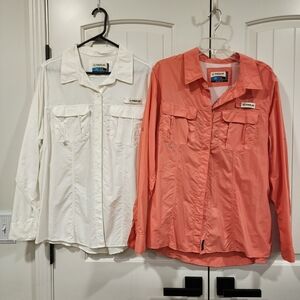 Magellan. Price For Both! Size 1X Magellan Long Sleeve Shirts - White and Coral
